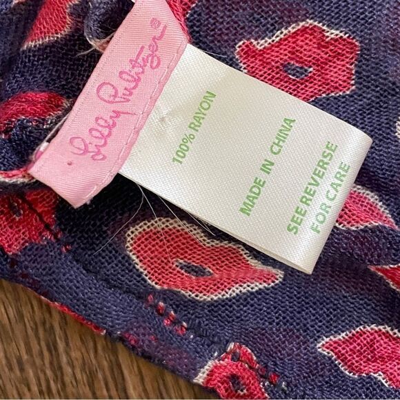 Lilly Pulitzer Infinity Scoop Scarf Blue With Red Lips - Picture 10 of 13